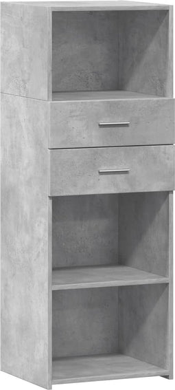 vidaXL - Hoge - kast - 45x42,5x124 - cm - bewerkt - hout - betongrijs