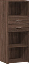 vidaXL - Hoge - kast - 45x42,5x124 - cm - bewerkt - hout - bruin - eikenkleurig