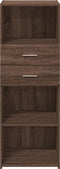 vidaXL - Hoge - kast - 45x42,5x124 - cm - bewerkt - hout - bruin - eikenkleurig