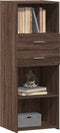 vidaXL - Hoge - kast - 45x42,5x124 - cm - bewerkt - hout - bruin - eikenkleurig