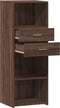 vidaXL - Hoge - kast - 45x42,5x124 - cm - bewerkt - hout - bruin - eikenkleurig