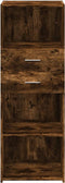 vidaXL - Hoge - kast - 45x42,5x124 - cm - bewerkt - hout - gerookt - eikenkleurig