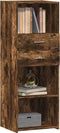 vidaXL - Hoge - kast - 45x42,5x124 - cm - bewerkt - hout - gerookt - eikenkleurig