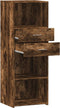 vidaXL - Hoge - kast - 45x42,5x124 - cm - bewerkt - hout - gerookt - eikenkleurig