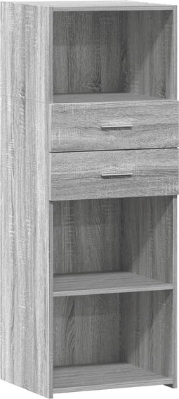 vidaXL - Hoge - kast - 45x42,5x124 - cm - bewerkt - hout - grijs - sonoma - eikenkleurig