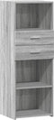 vidaXL - Hoge - kast - 45x42,5x124 - cm - bewerkt - hout - grijs - sonoma - eikenkleurig