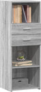 vidaXL - Hoge - kast - 45x42,5x124 - cm - bewerkt - hout - grijs - sonoma - eikenkleurig