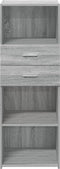 vidaXL - Hoge - kast - 45x42,5x124 - cm - bewerkt - hout - grijs - sonoma - eikenkleurig