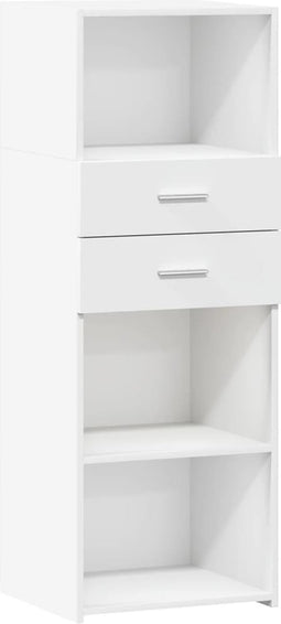 vidaXL - Hoge - kast - 45x42,5x124 - cm - bewerkt - hout - wit