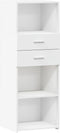 vidaXL - Hoge - kast - 45x42,5x124 - cm - bewerkt - hout - wit