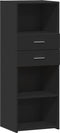 vidaXL - Hoge - kast - 45x42,5x124 - cm - bewerkt - hout - zwart