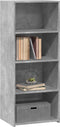 vidaXL - Hoge - kast - 50x41x124 - cm - bewerkt - hout - betongrijs