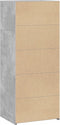 vidaXL - Hoge - kast - 50x41x124 - cm - bewerkt - hout - betongrijs