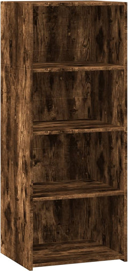 vidaXL - Hoge - kast - 50x41x124 - cm - bewerkt - hout - gerookt - eikenkleurig
