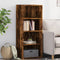 vidaXL - Hoge - kast - 50x41x124 - cm - bewerkt - hout - gerookt - eikenkleurig