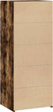 vidaXL - Hoge - kast - 50x41x124 - cm - bewerkt - hout - gerookt - eikenkleurig