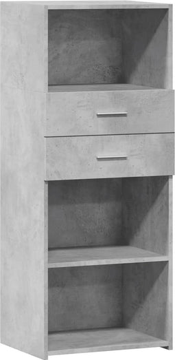 vidaXL - Hoge - kast - 50x42,5x124 - cm - bewerkt - hout - betongrijs