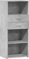 vidaXL - Hoge - kast - 50x42,5x124 - cm - bewerkt - hout - betongrijs