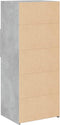 vidaXL - Hoge - kast - 50x42,5x124 - cm - bewerkt - hout - betongrijs