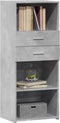 vidaXL - Hoge - kast - 50x42,5x124 - cm - bewerkt - hout - betongrijs