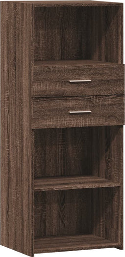 vidaXL - Hoge - kast - 50x42,5x124 - cm - bewerkt - hout - bruin - eikenkleurig