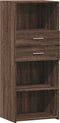 vidaXL - Hoge - kast - 50x42,5x124 - cm - bewerkt - hout - bruin - eikenkleurig