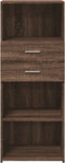 vidaXL - Hoge - kast - 50x42,5x124 - cm - bewerkt - hout - bruin - eikenkleurig