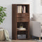 vidaXL - Hoge - kast - 50x42,5x124 - cm - bewerkt - hout - bruin - eikenkleurig