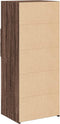vidaXL - Hoge - kast - 50x42,5x124 - cm - bewerkt - hout - bruin - eikenkleurig