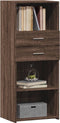vidaXL - Hoge - kast - 50x42,5x124 - cm - bewerkt - hout - bruin - eikenkleurig