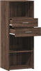vidaXL - Hoge - kast - 50x42,5x124 - cm - bewerkt - hout - bruin - eikenkleurig