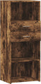 vidaXL - Hoge - kast - 50x42,5x124 - cm - bewerkt - hout - gerookt - eikenkleurig