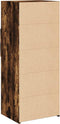 vidaXL - Hoge - kast - 50x42,5x124 - cm - bewerkt - hout - gerookt - eikenkleurig