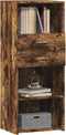 vidaXL - Hoge - kast - 50x42,5x124 - cm - bewerkt - hout - gerookt - eikenkleurig