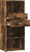 vidaXL - Hoge - kast - 50x42,5x124 - cm - bewerkt - hout - gerookt - eikenkleurig