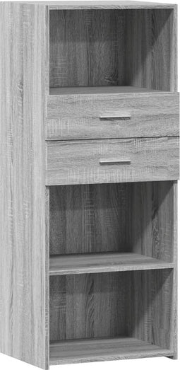 vidaXL - Hoge - kast - 50x42,5x124 - cm - bewerkt - hout - grijs - sonoma - eikenkleurig