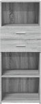 vidaXL - Hoge - kast - 50x42,5x124 - cm - bewerkt - hout - grijs - sonoma - eikenkleurig
