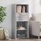 vidaXL - Hoge - kast - 50x42,5x124 - cm - bewerkt - hout - grijs - sonoma - eikenkleurig