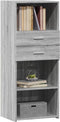 vidaXL - Hoge - kast - 50x42,5x124 - cm - bewerkt - hout - grijs - sonoma - eikenkleurig