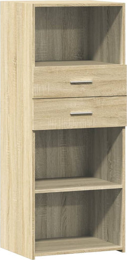 vidaXL - Hoge - kast - 50x42,5x124 - cm - bewerkt - hout - sonoma - eikenkleurig