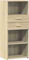 vidaXL - Hoge - kast - 50x42,5x124 - cm - bewerkt - hout - sonoma - eikenkleurig