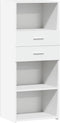 vidaXL - Hoge - kast - 50x42,5x124 - cm - bewerkt - hout - wit
