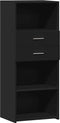 vidaXL - Hoge - kast - 50x42,5x124 - cm - bewerkt - hout - zwart