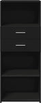 vidaXL - Hoge - kast - 50x42,5x124 - cm - bewerkt - hout - zwart