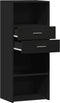vidaXL - Hoge - kast - 50x42,5x124 - cm - bewerkt - hout - zwart