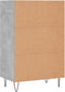 vidaXL - Hoge - kast - 57x35x90 - cm - bewerkt - hout - betongrijs