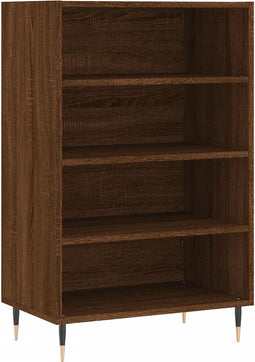 vidaXL - Hoge - kast - 57x35x90 - cm - bewerkt - hout - bruin - eikenkleur