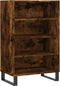 vidaXL - Hoge - kast - 57x35x90 - cm - bewerkt - hout - gerookt - eikenkleurig