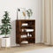 vidaXL - Hoge - kast - 57x35x90 - cm - bewerkt - hout - gerookt - eikenkleurig