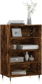 vidaXL - Hoge - kast - 57x35x90 - cm - bewerkt - hout - gerookt - eikenkleurig